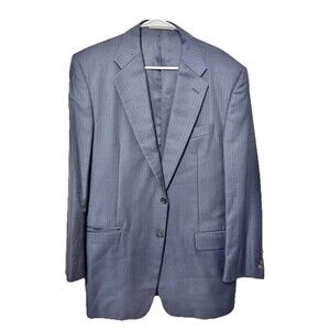 Hickey Freeman 41R Blazer Loro Piana Super 130s Wool Navy Pinstripe Madison USA